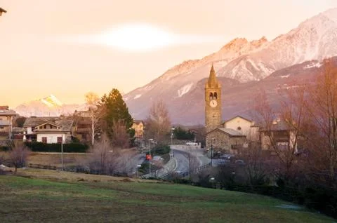 Mountain panorama on winter Stock Photos