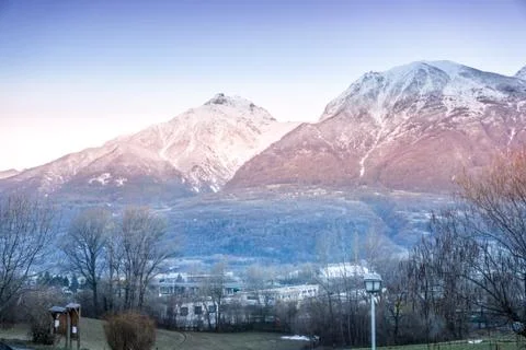Mountain panorama on winter Stock Photos