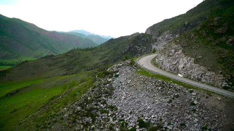 Mountain pass. Aerial 库存影片 63983256