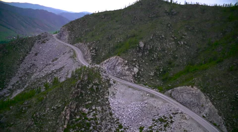 Mountain pass. Aerial Stock Footage 63986266