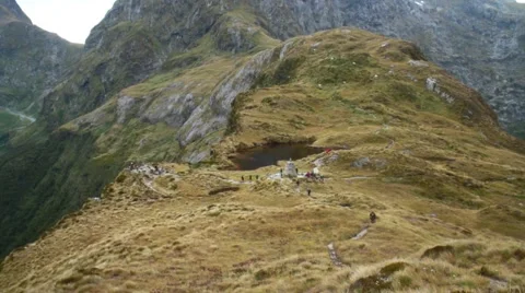 Mountain pass McKinnon Saddle Stock Footage 50482781