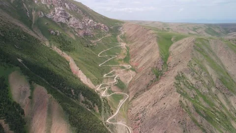 Mountain pass. Son-Kul area, Kyrgyzstan 스톡 동영상 314464478
