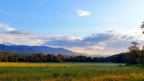 Mountain Pasture Sunset Stock Photos