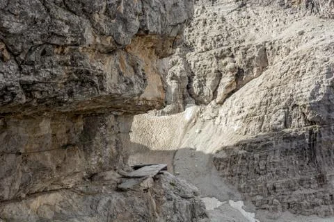 Mountain path carved into rock. Stock Photos