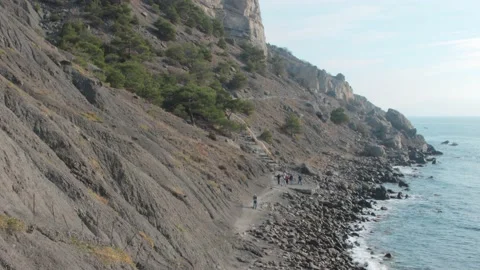 On a mountain path. Golitsyn trail, Crimea Video stock 167494849