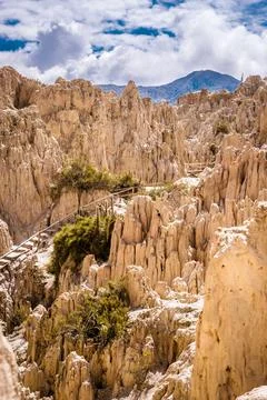 Mountain path in Moon Valley, Bolivia Stock Photos