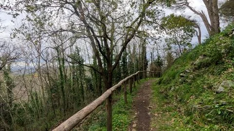 Mountain path on the Peloritani in Sicily Stock Photos