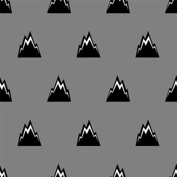 Mountain pattern seamless. Rocks background. Black rock ornament Stock Illustration