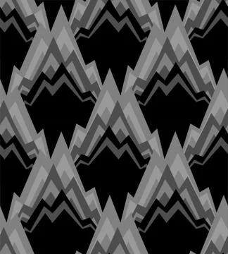 Mountain pattern seamless. Rocks background. Black rock ornament Stock Illustration