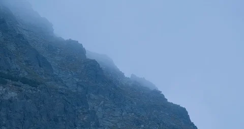 Mountain peack  in fog Stock Footage 121086986