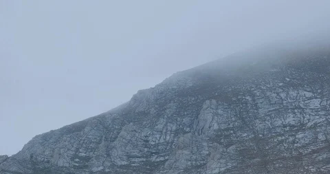 Mountain peack  in fog Stock Footage 121090650