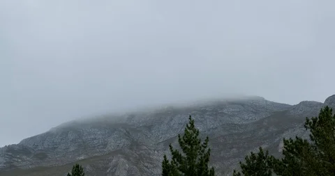Mountain peack  in fog Stock Footage 121090909