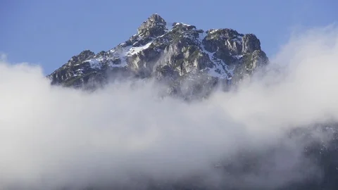 Mountain peak above the clouds Stock Footage 112868117