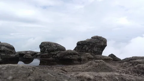 Mountain peak and cloud flowing time lapse Stock Footage 89677776