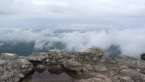 Mountain peak and cloud flowing time lapse Stock Footage 89677962