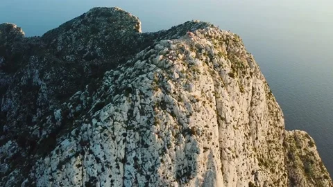 Mountain peak in the background of the sky and the sea Stock Footage 239541778