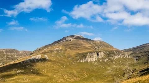 Mountain peak in Bucegi mountains on sunny day Stock Footage 42229501