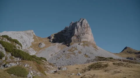 Mountain Peak with Clear Blue Sky Stock Footage 195287261
