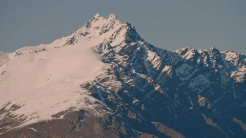 Mountain Peak close up covered with snow Stock Footage 159702357