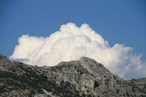 Mountain peak in cloud Stock Photos