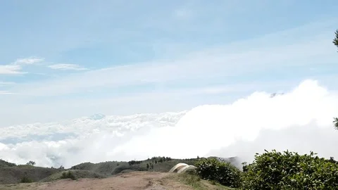 The mountain peak with the clouds moving Stock Footage 300743490