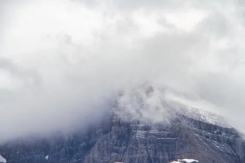 Mountain Peak in Clouds Photos