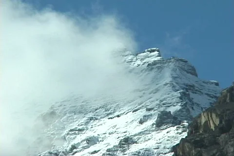 Mountain Peak in Columbia Icefield Stock Footage