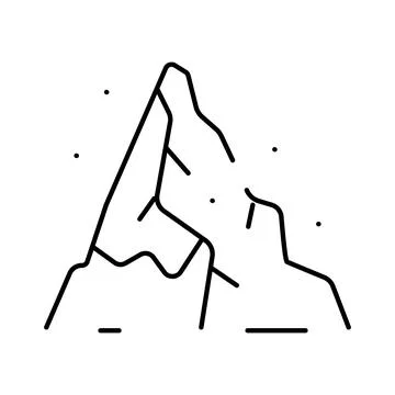 Mountain peak drawing representing nature and challenge Stock Illustration