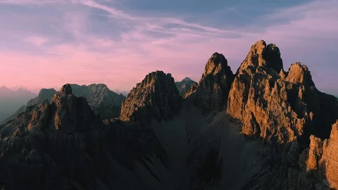 Mountain peak drone view Stock Footage