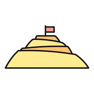 Mountain peak flag symbolizing success and achievement Ilustração Stock