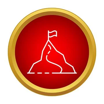 Mountain peak goal concept with flag icon Stock Illustration