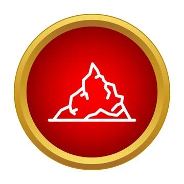 Mountain peak high altitude adventure challenging summit icon Stock Illustration