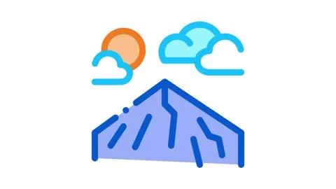 Mountain peak Icon Animation Stock Footage 145285452