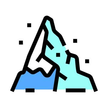 Mountain peak icon representing winter alpine landscape Stock Illustration