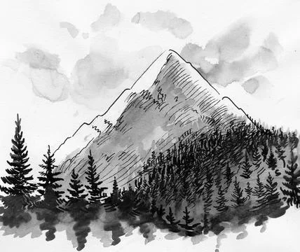 Mountain peak Stock Illustration