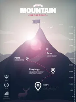 Mountain peak infographic Stock Illustration