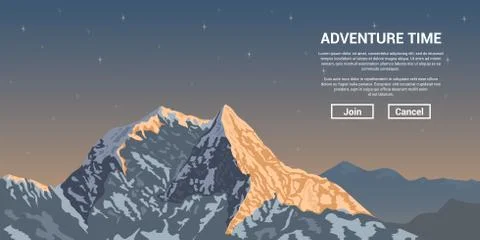 Mountain peak landscape Stock Illustration