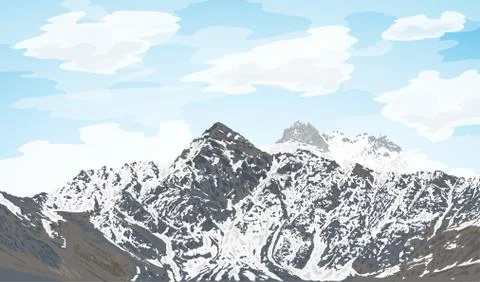 Mountain peak landscape Stock Illustration