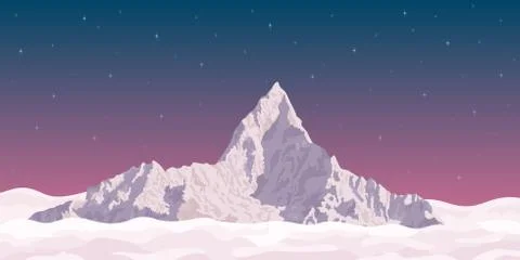 Mountain peak landscape Stock Illustration
