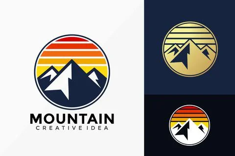 Mountain Peak Logo Vector Design. Abstract emblem, designs concept, logos, lo 스톡 일러스트