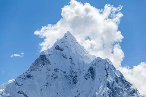 Mountain peak, Mount Ama Dablam 스톡 사진