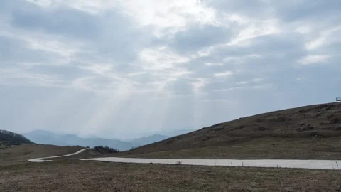 Mountain Peak Moving Clouds Time-lapse with Dramatic Sky and Nature View Stock Footage 326680067