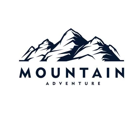 Mountain peak or hill icon, hiking travel symbol イラスト素材
