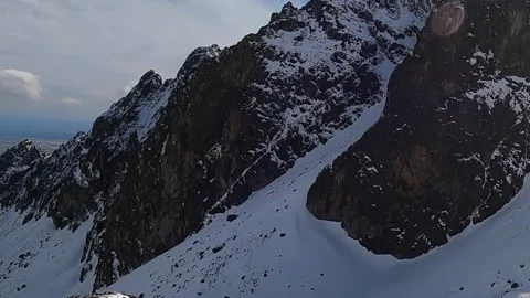 Mountain peak over clouds in High Tatras Stock Footage 160122268