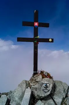 On mountain peak Stock Photos