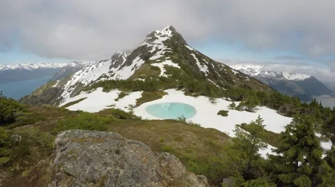 Mountain Peak with Pool Stock Footage 51289235