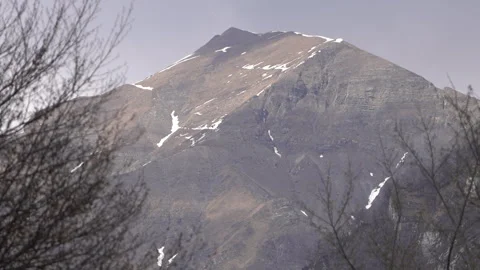 Mountain Peak with Remaining Snow Video stock 303656462