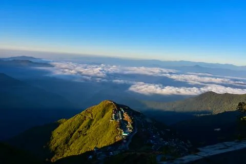 Mountain peak with ridges and cloud Stock Photos