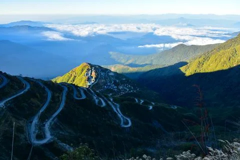 Mountain peak with ridges and cloud Stock Photos