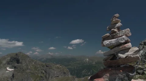 Mountain Peak Rocks Marking the Way 4K Stock Footage 65290494
